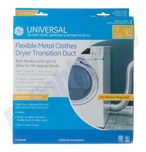 PM08X10085 GE Dryer Universal 8' Flexible Metal Dryer Transition Duct - Image 6