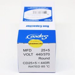 Supco CD25+5X440R HVAC Motor Round Dual Run Capacitor 25 + 5 MFD 440 Volts