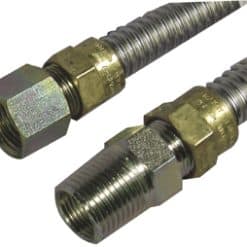 SS Gas Connector 3/8" OD (1/4" ID) 100-3132-36 Stainless Steel Appliance Hose