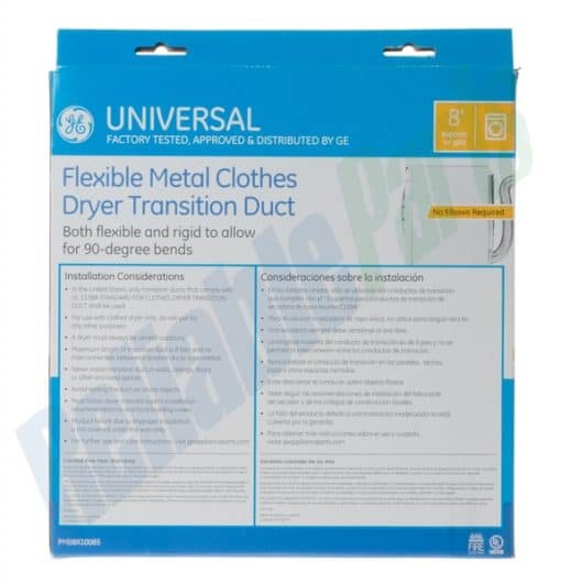 PM08X10085 GE Dryer Universal 8' Flexible Metal Dryer Transition Duct - Image 7