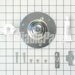 High-quality toilet repair parts including a flange, bolts, and lubricant for reliable plumbing maintenance. Perfect for replacing or fixing toilet assemblies efficiently.