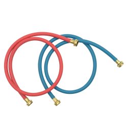 8212545RP Whirlpool 5' Commercial Grade Washer - Red And Blue Washer Fill Hoses, 2 Pack By