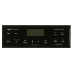 WB07X26647 GE Oven Faceplate Graphics (BK)
