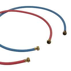 8212545RP Whirlpool 5' Commercial Grade Washer - Red And Blue Washer Fill Hoses, 2 Pack By
