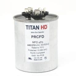 PRCFD605A Packard Titan HD Run Capacitor 60+5 MFD 440/370 Volt Round