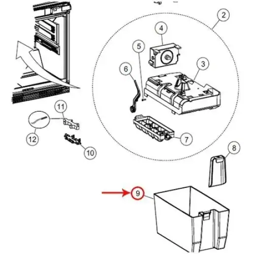 838832 Fisher & Paykel Refrigerator Bin Ice Rs90A