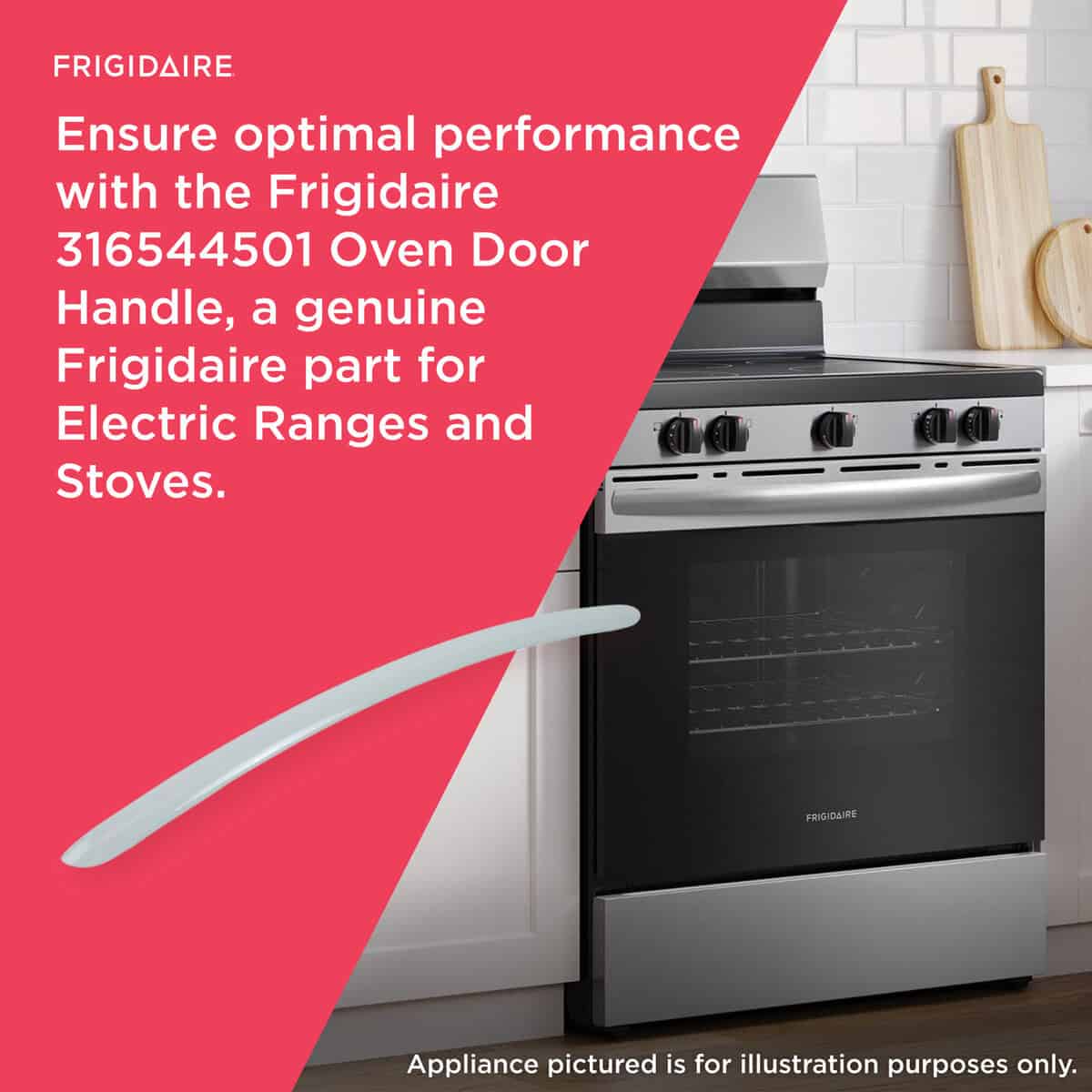 316544501 Frigidaire Range Oven Door Handle White - Image 6