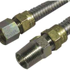 SS Gas Connector 3/8" OD (1/4" ID) 100-3132-60 Stainless Steel Appliance Hose