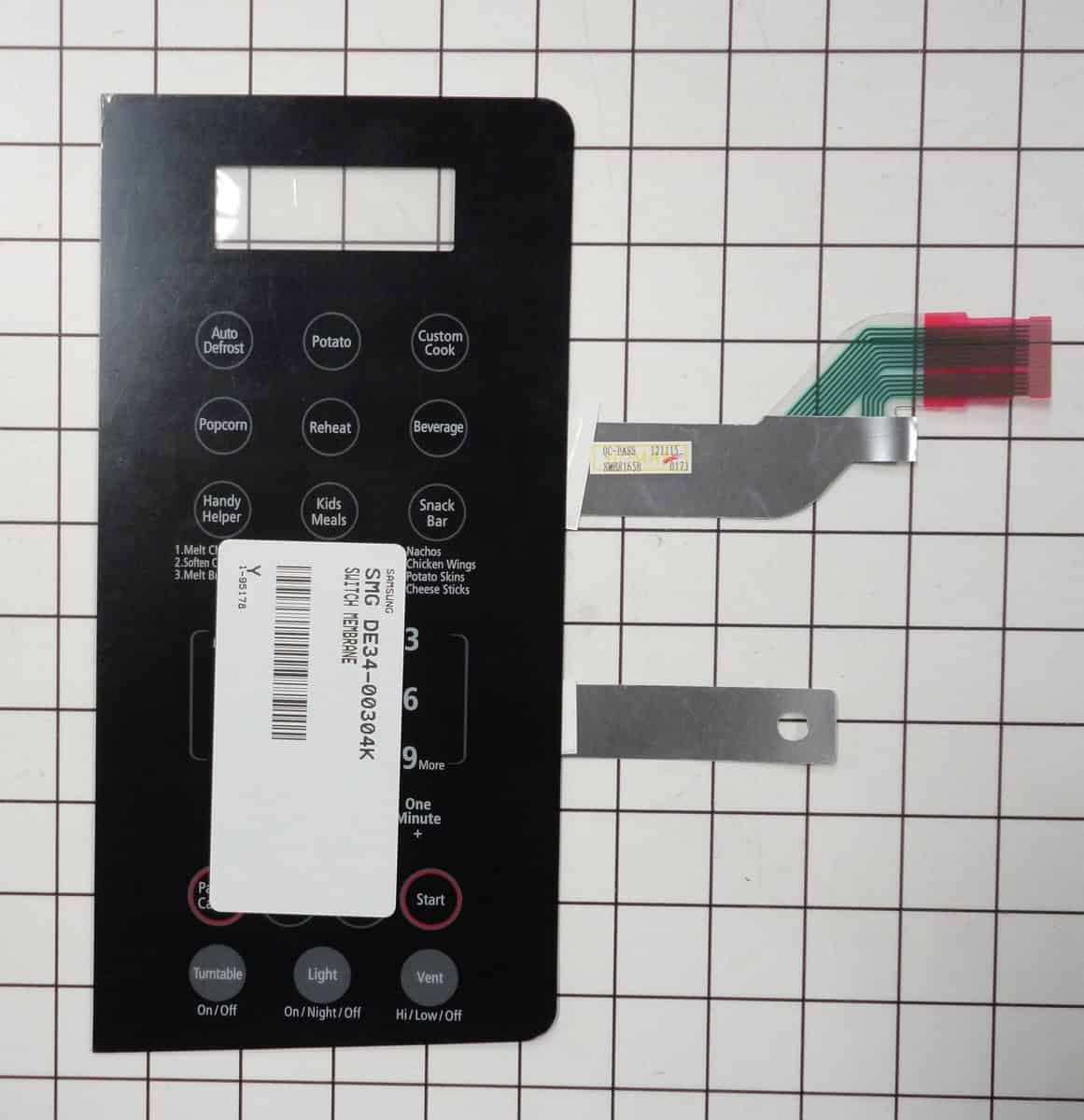 DE34-00304K - SWITCH MEMBRANE;SMH8165B/XAA,PC,120V / 6