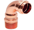 3/4 PRESS X 3/4 MPT COPPER 90° STRAIGHT ADAPTER EL