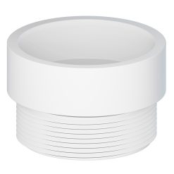 3 X 3 HUB X MIPT PVC SCH 40 DWV ADAPTER WHITE