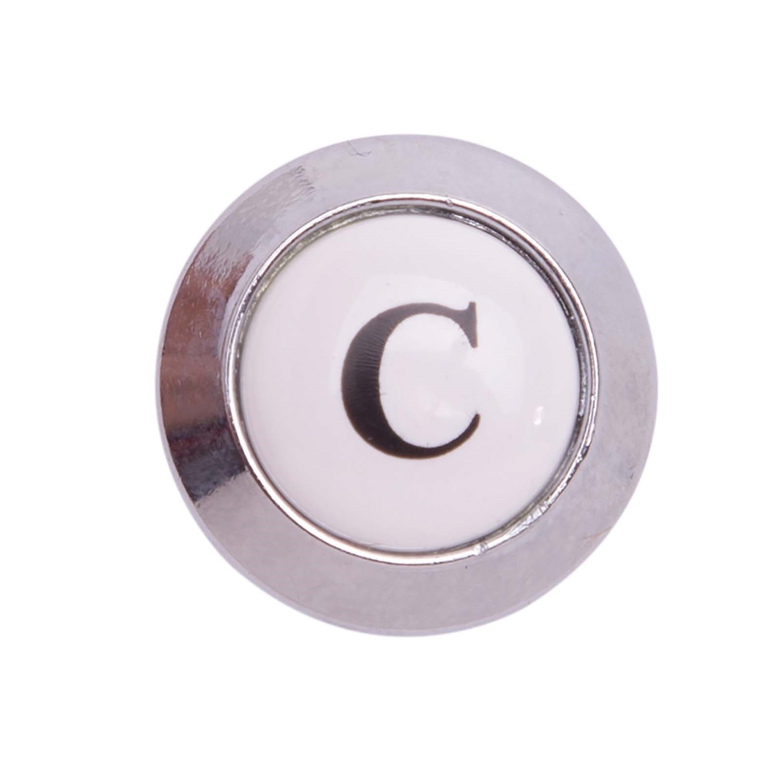 CHROME PLATED PORCELAIN COLD INDEX BUTTON 1 CHROME PLATED PORCELAIN COLD INDEX BUTTON
