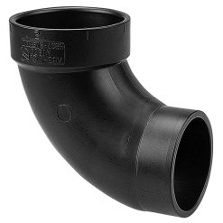 2 X 2 SPIGOT X HUB ABS DWV STREET 90° ELBOW BLACK