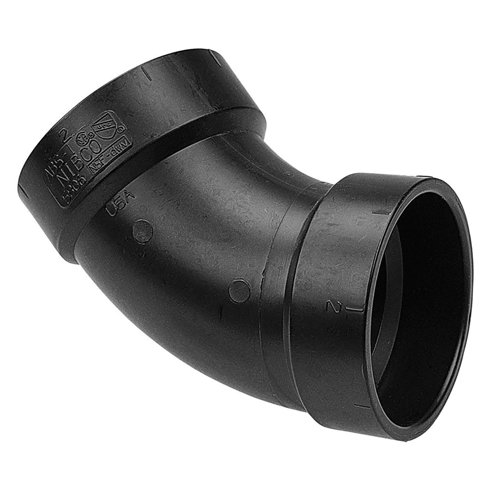 4 HUB SCH 40 DWV 45° ELBOW ABS BLACK 1 4 HUB SCH 40 DWV 45° ELBOW ABS BLACK
