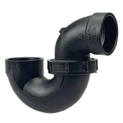 2 HUB DWV P-TRAP WITH UNION ABS BLACK