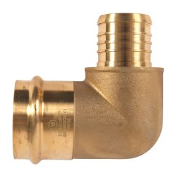 2 PRESS X 2 PEX CRIMP BRASS 90 DEG ADAPTER ELBOW