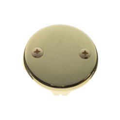 POLISHED BRASS ROUND OVERFLOW PLATE WITH SCREWS