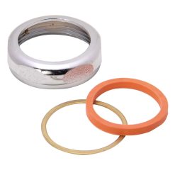 S/J NUT 1-1/2X1-3/8 BRASS CH W/WSHR & RING