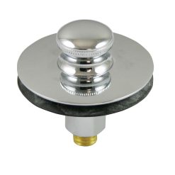 PUSH PULL SOLID BRASS BATH DRAIN STOPPER CHROME PL