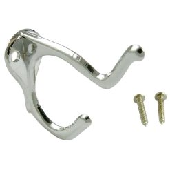 DIE CAST ZINC TWO PRONG HOOK, CHROME PLATED