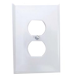 BAKELITE PLASTIC DUPLEX RECEPTACLE WALL PLATE, WHI