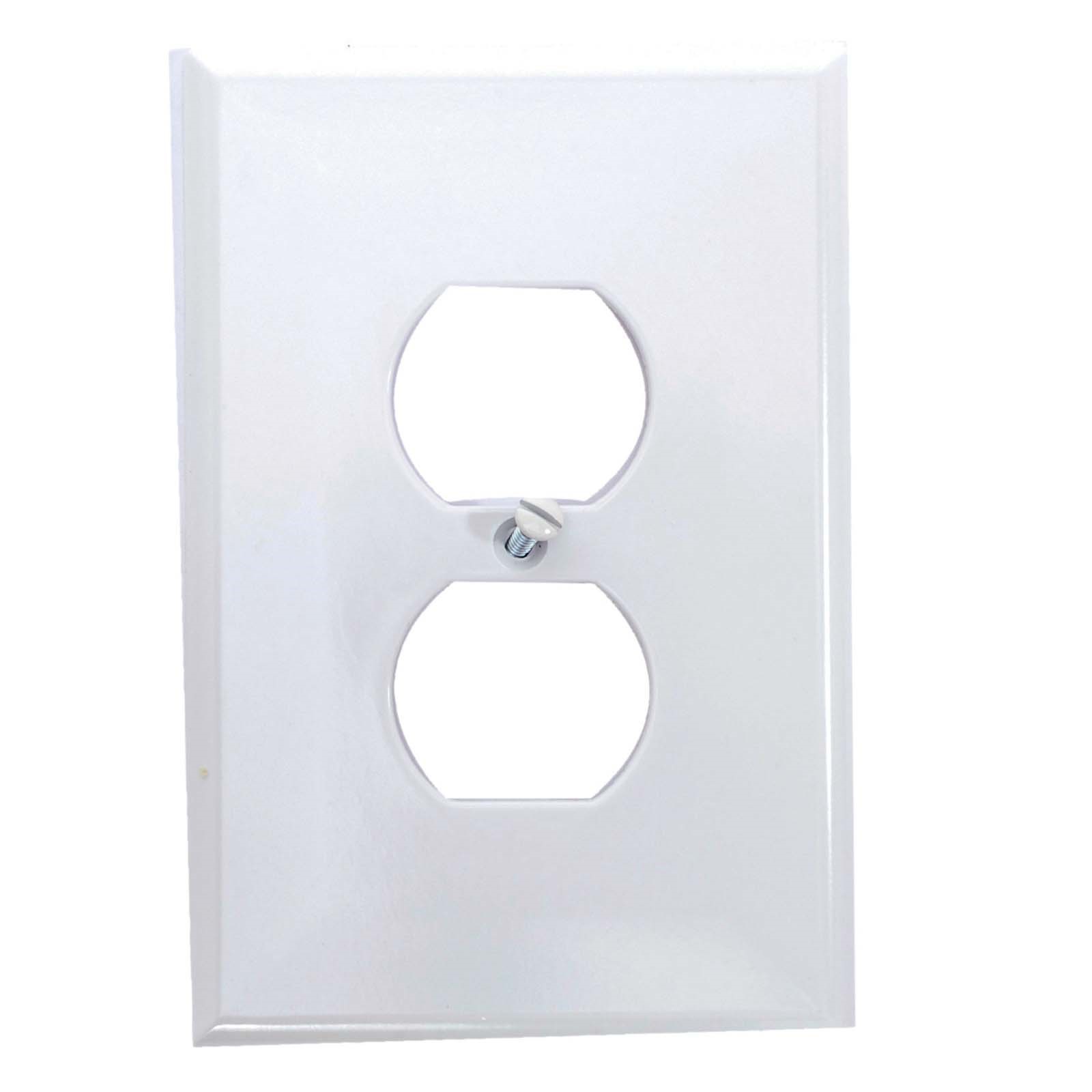 BAKELITE PLASTIC DUPLEX RECEPTACLE WALL PLATE, WHI 1 BAKELITE PLASTIC DUPLEX RECEPTACLE WALL PLATE, WHI