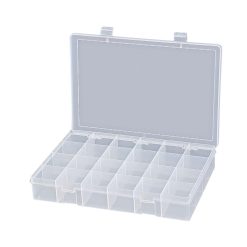 POLYPROPYLENE COMPARTMENT BOX, LARGE, 24 PIECES