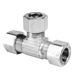 3/8 X 3/8 X 1/4 OD COMP BRASS REDUCING TEE
