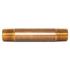3/4 X 8 STANDARD RED BRASS PIPE NIPPLE