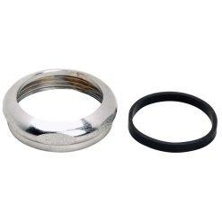 CAST BRASS SLIP JOINT NUT 1-1/2X1-3/8,CHR,W/WASHR&