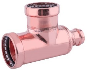 3 PRESS X 2 PRESS X 3 PRESS COPPER REDUCING TEE 1 3 PRESS X 2 PRESS X 3 PRESS COPPER REDUCING TEE