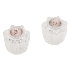 CLEAR ACRYLIC HOT AND COLD HANDLE (PAIR) FOR DELTA