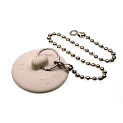 RUBBER UNIVERSAL LAVATORY DRAIN STOPPER LESS CHAIN