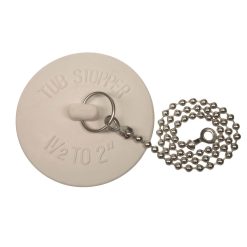 RUBBER UNIVERSAL DRAIN STOPPER LESS CHAIN FOR 1-1/