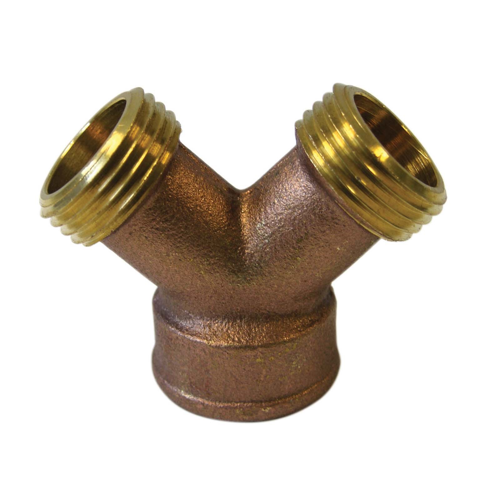 3/4 MHT X MHT X FHT CAST BRASS GARDEN HOSE WYE 1 3/4 MHT X MHT X FHT CAST BRASS GARDEN HOSE WYE