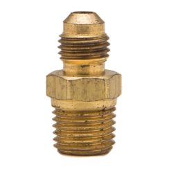 BRASS PIPE ADAPTER 1/4” MIP X 1/4” FLARE