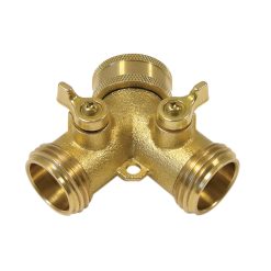 BRASS HOSE Y W/ DUAL SHUT-OFFS 3/4”