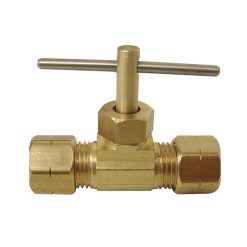 1/4 COMPRESSION STRAIGHT NEEDLE VALVE (BULK) BRASS