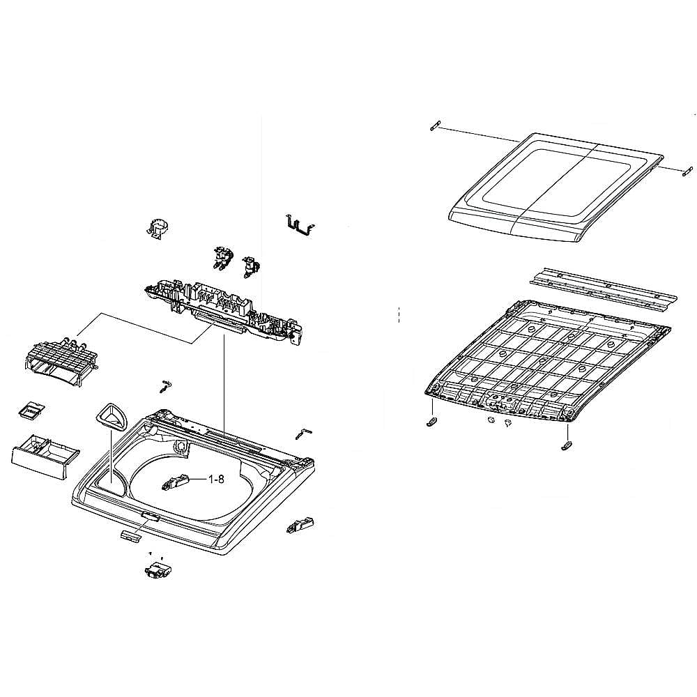 DC97-19575A Samsung Assembly Top Semi Cover WA3000J 1 DC97-19575A Samsung Assembly Top Semi Cover WA3000J