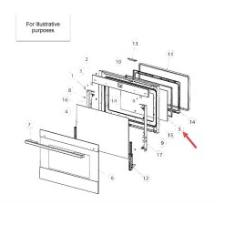 577068P Fisher & Paykel Range Inner Door Glass Assembly